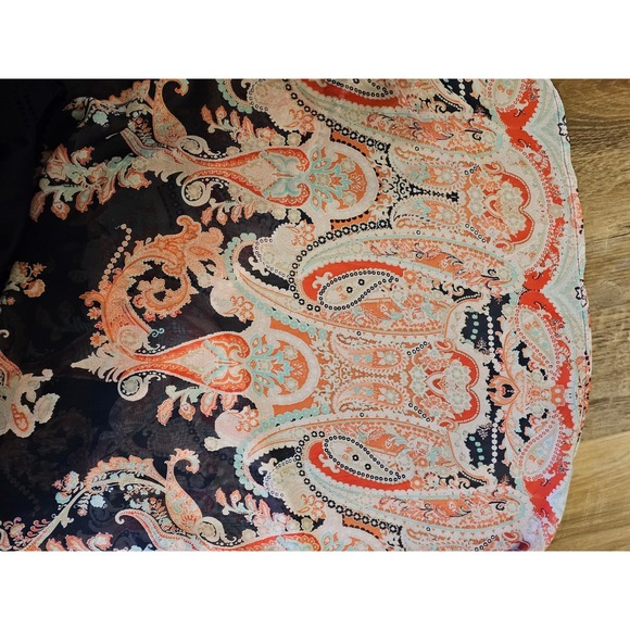 Trixxi Navy Blue Lace Strapless Maxi Dress Paisley Print Cutout Back XL - Picture 4 of 5